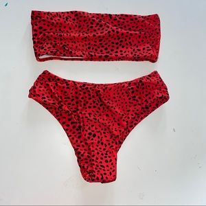 NWOT bikini never worn red leopard print